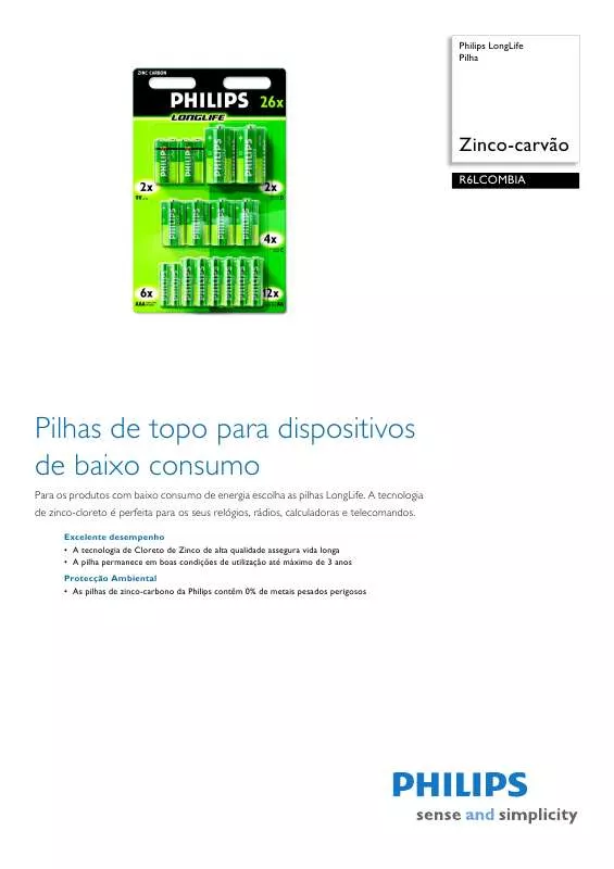 Mode d'emploi PHILIPS R6LCOMBIA