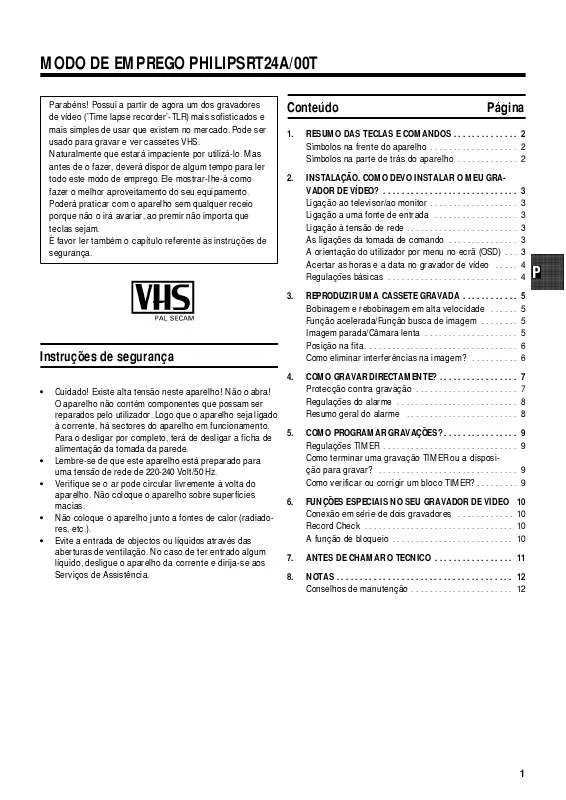 Mode d'emploi PHILIPS RT24A-00T