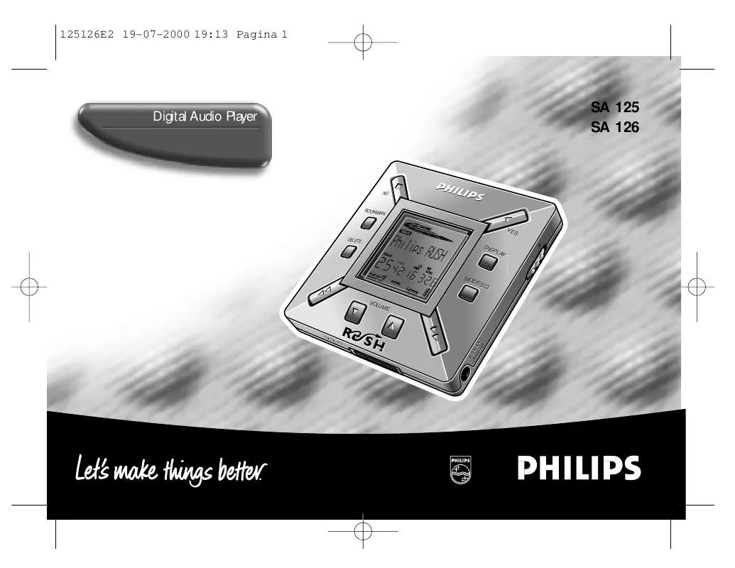 Mode d'emploi PHILIPS SA126