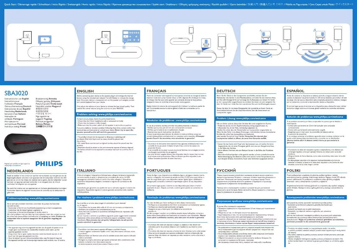 Mode d'emploi PHILIPS SBA3020