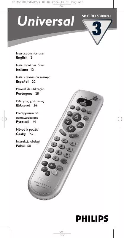 Mode d'emploi PHILIPS SBCRU530-87U