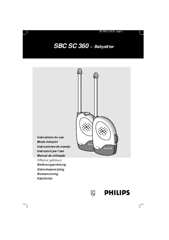 Mode d'emploi PHILIPS SBCSC360