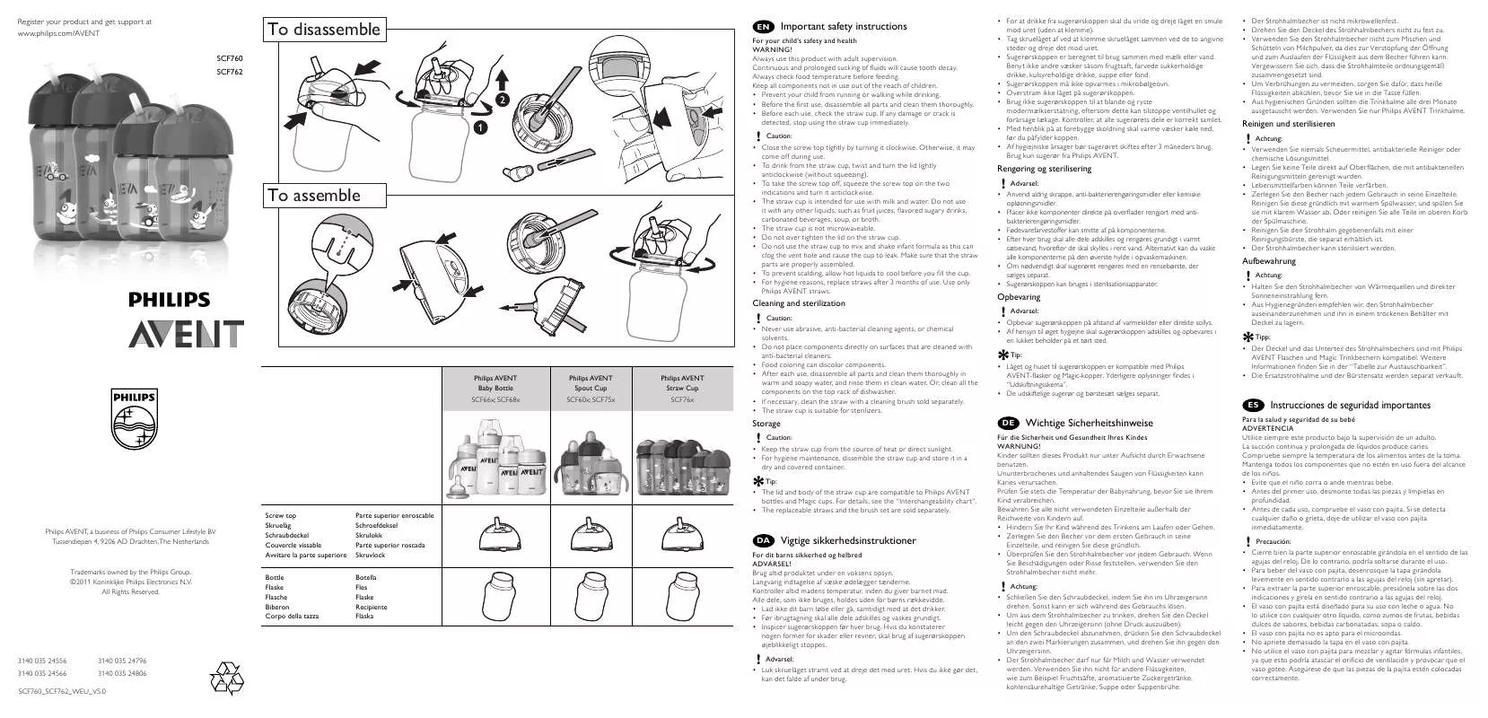 Mode d'emploi PHILIPS SCF762