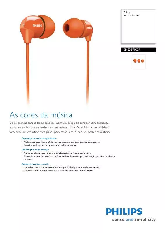 Mode d'emploi PHILIPS SHE-3570OR