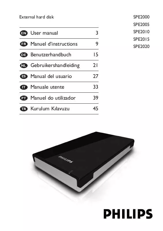 Mode d'emploi PHILIPS SPE2010CC