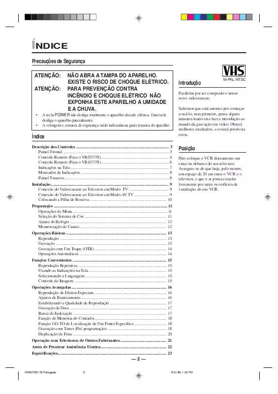 Mode d'emploi PHILIPS VR457-78B