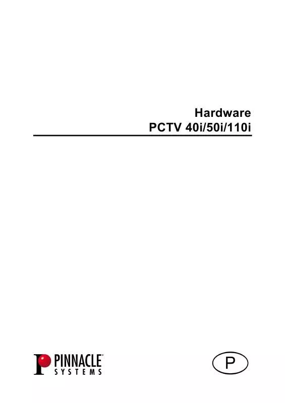 Mode d'emploi PINNACLE PCTV 110I