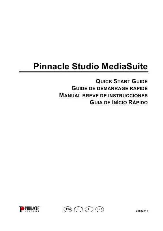 Mode d'emploi PINNACLE STUDIO MEDIASUITE