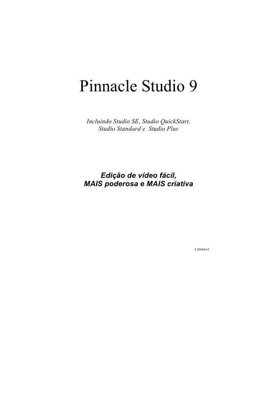 Mode d'emploi PINNACLE STUDIO9