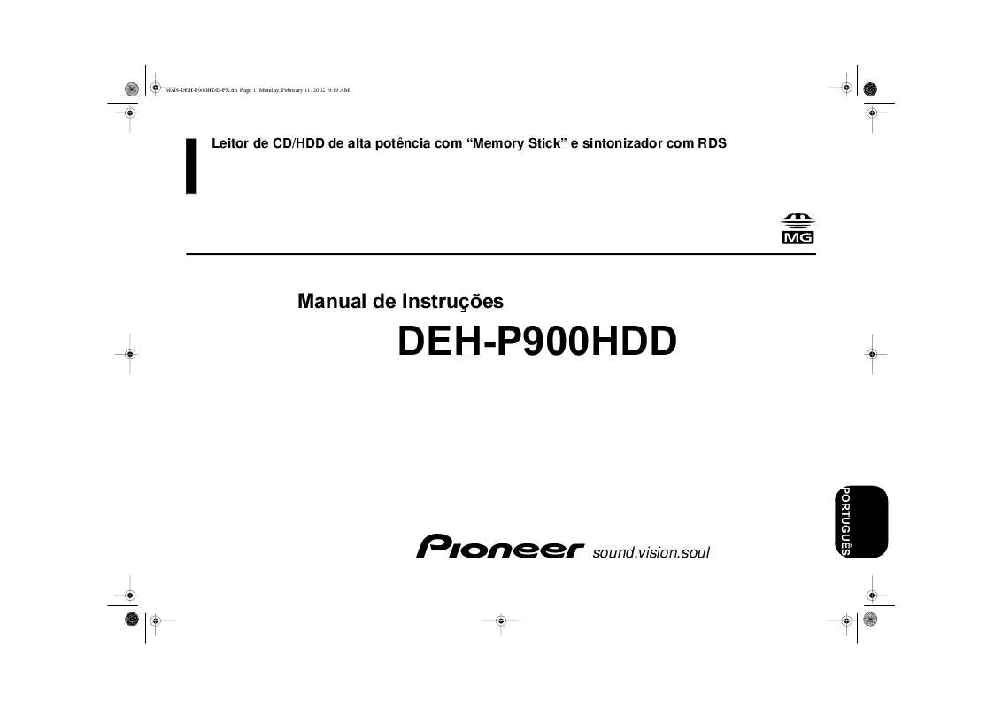 Mode d'emploi PIONEER DEH-P900HDD