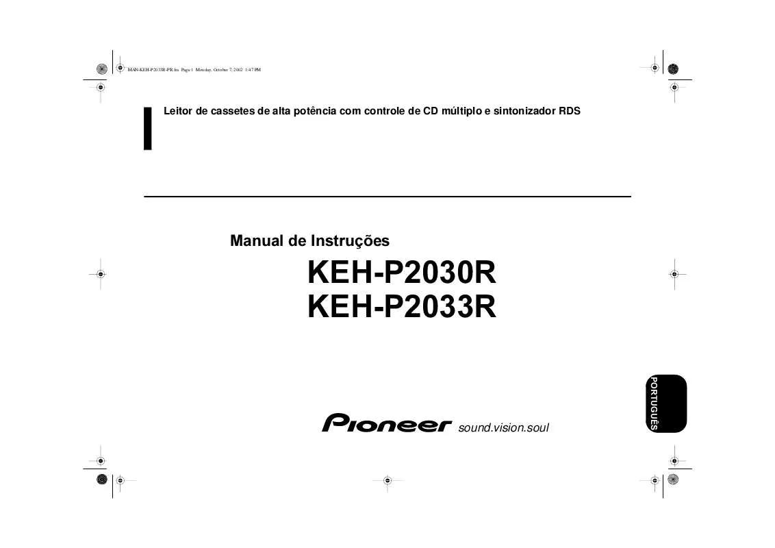 Mode d'emploi PIONEER KEH-P2033R