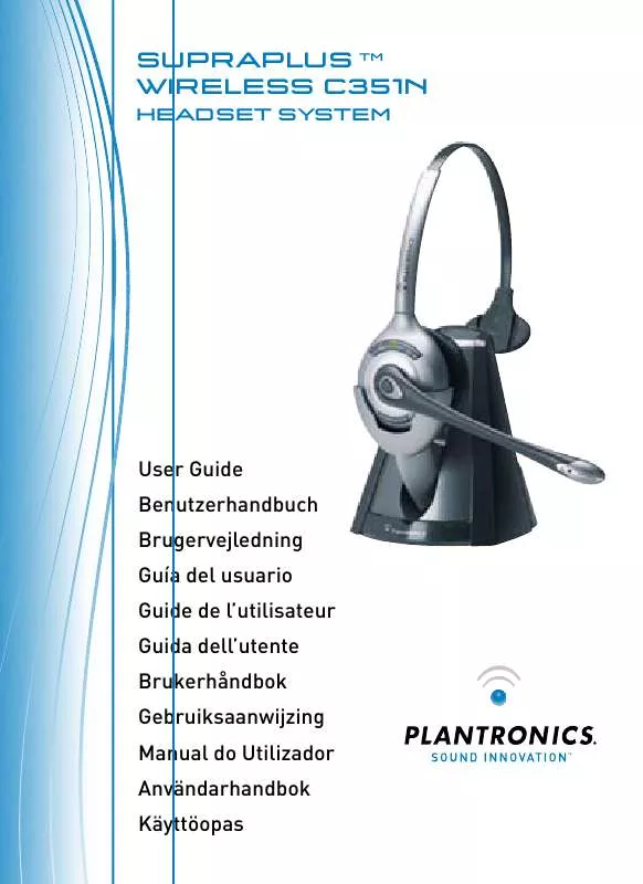 Mode d'emploi PLANTRONICS SUPRAPLUS WIRELESS CS351N