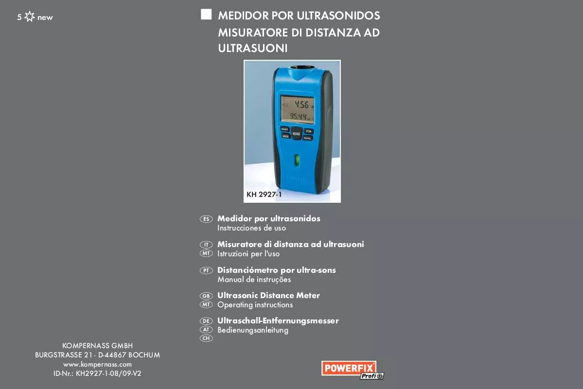 Mode d'emploi POWERFIX KH 2927-1 ULTRASONIC DISTANCE METER