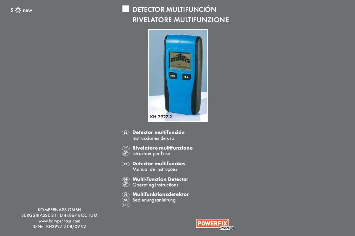 Mode d'emploi POWERFIX KH 2927-2 MULTI-FUNCTION DETECTOR