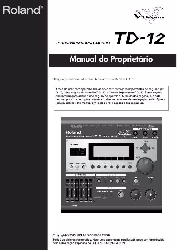 Mode d'emploi ROLAND TD-12