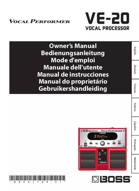 Mode d'emploi ROLAND VE-20