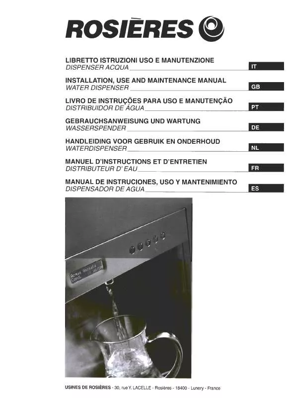 Mode d'emploi ROSIERES RPA 60 IN