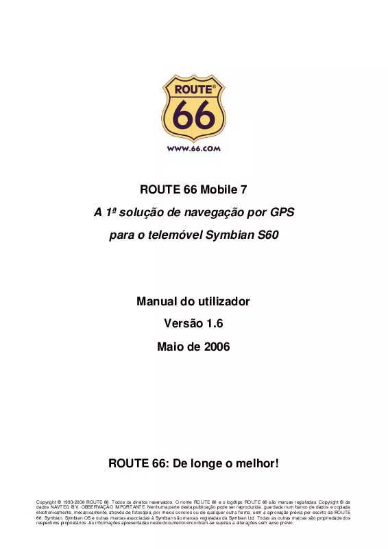 Mode d'emploi ROUTE 66 MOBILE 7 SYMBIAN S60