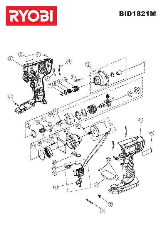 Mode d'emploi RYOBI BID1821M