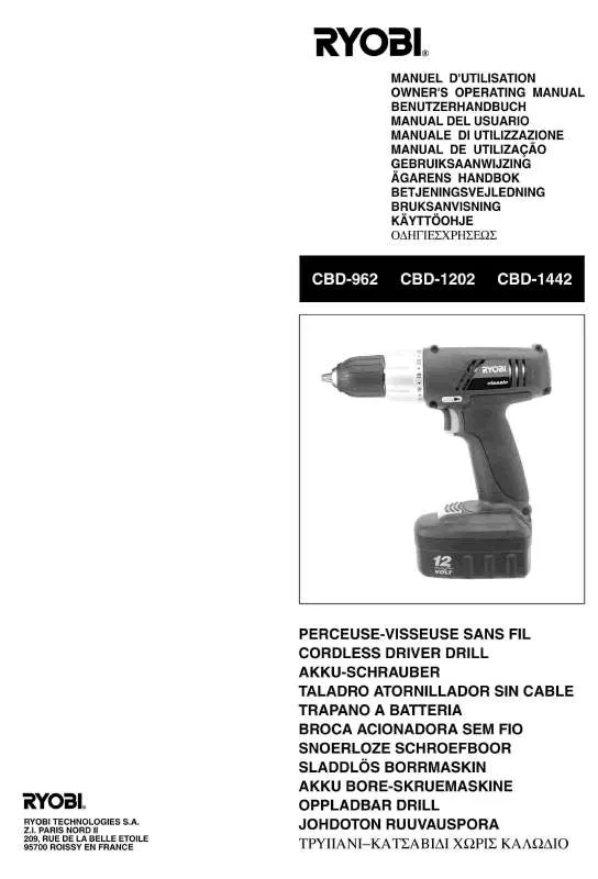 Mode d'emploi RYOBI CBD-962