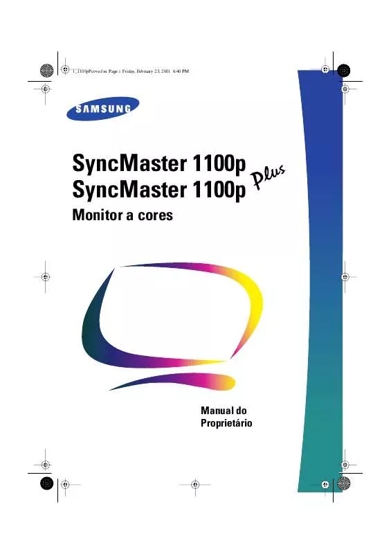 Mode d'emploi SAMSUNG SYNCMASTER 1100P PLUS