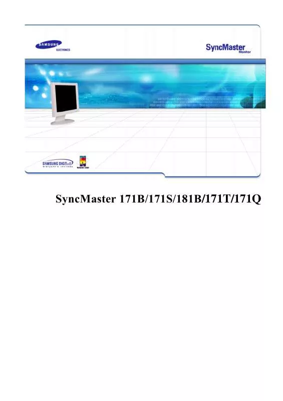 Mode d'emploi SAMSUNG SYNCMASTER 171T