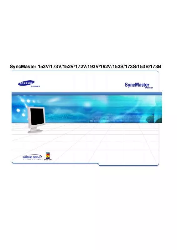 Mode d'emploi SAMSUNG SYNCMASTER 172V