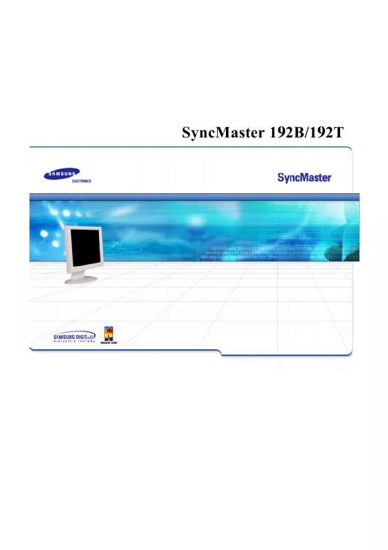 Mode d'emploi SAMSUNG SYNCMASTER 192B