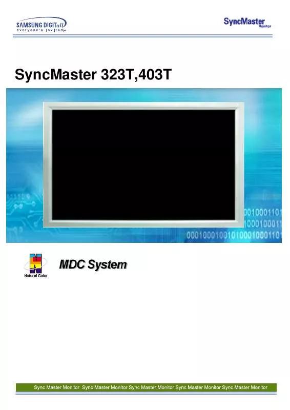 Mode d'emploi SAMSUNG SYNCMASTER 323T