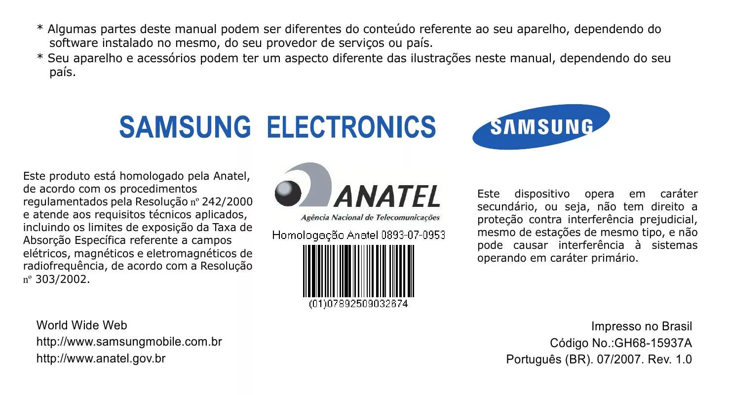 Mode d'emploi SAMSUNG A706