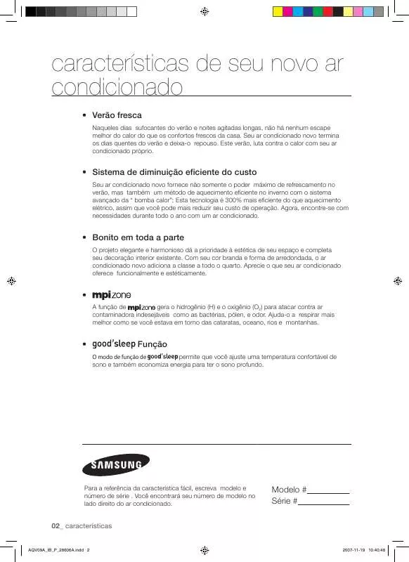 Mode d'emploi SAMSUNG AQV09ASAN