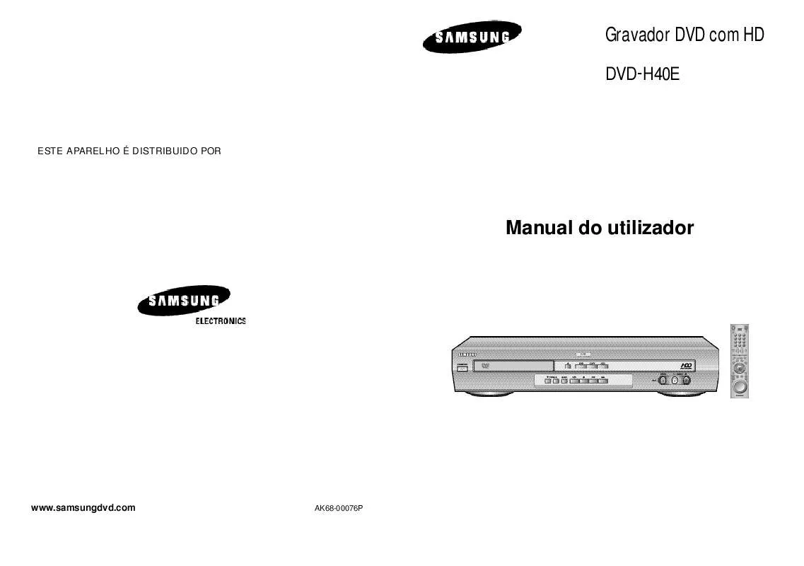 Mode d'emploi SAMSUNG DVD-H40E