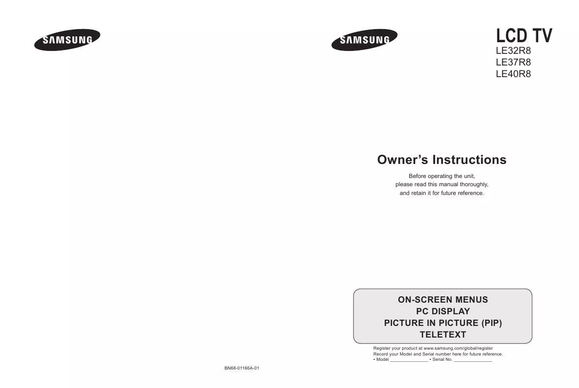 Mode d'emploi SAMSUNG LE-40R81B