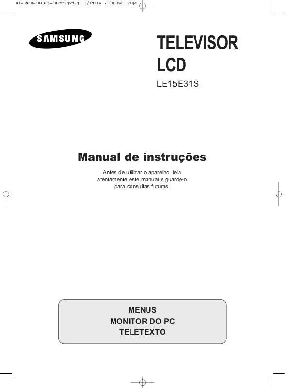 Mode d'emploi SAMSUNG LE15E31S