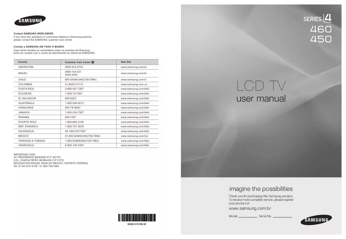 Mode d'emploi SAMSUNG LN32B460B2M