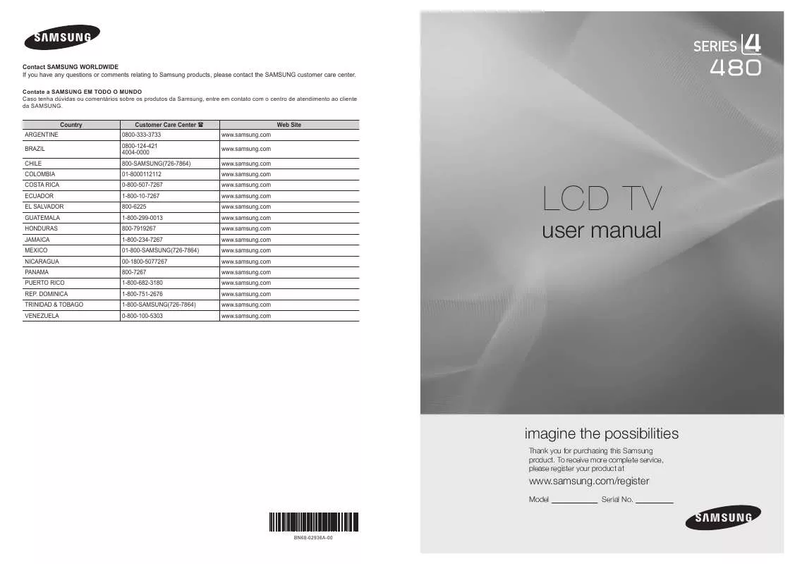 Mode d'emploi SAMSUNG LN32C480