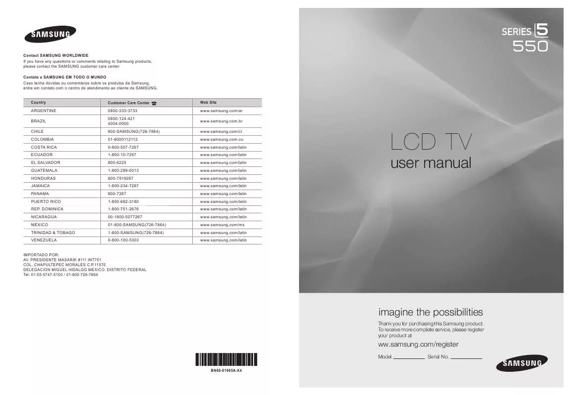 Mode d'emploi SAMSUNG LN46B550K1M