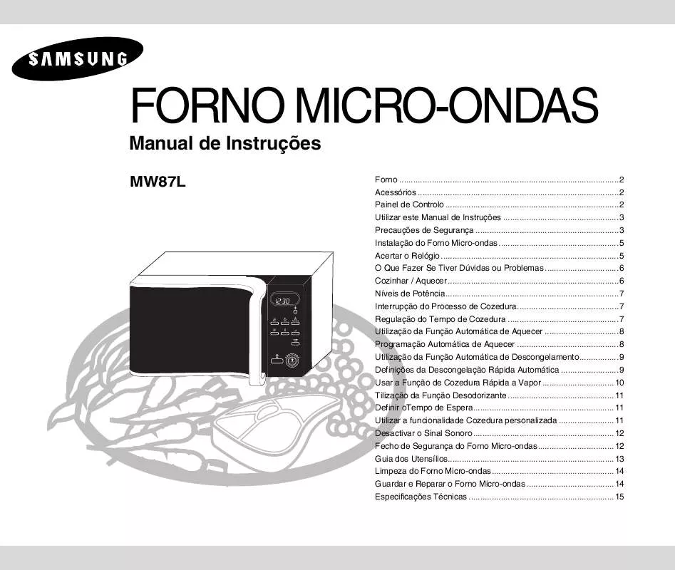 Mode d'emploi SAMSUNG MW87L