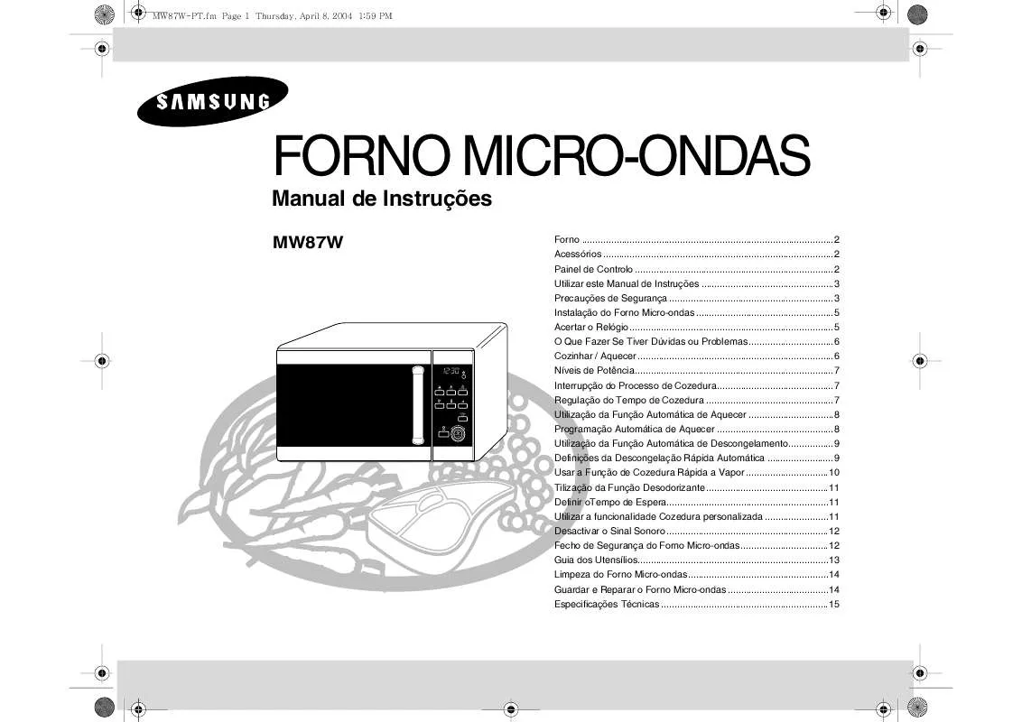 Mode d'emploi SAMSUNG MW87W