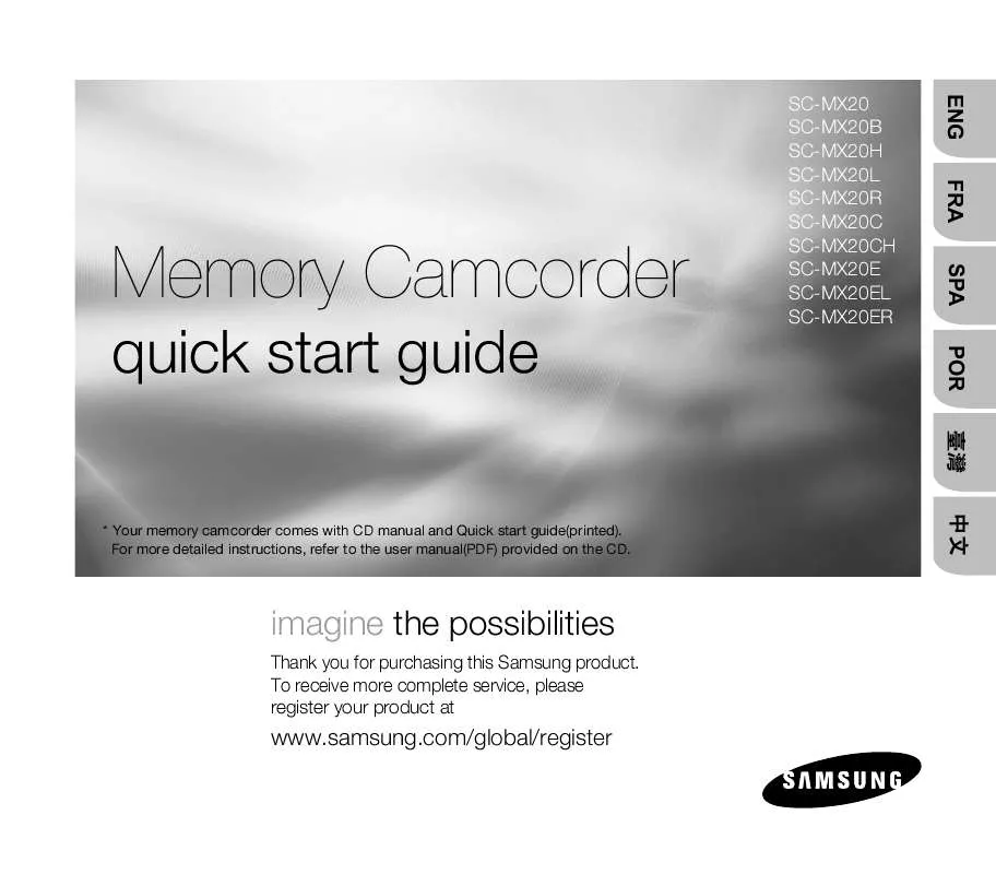 Mode d'emploi SAMSUNG SC-MX20