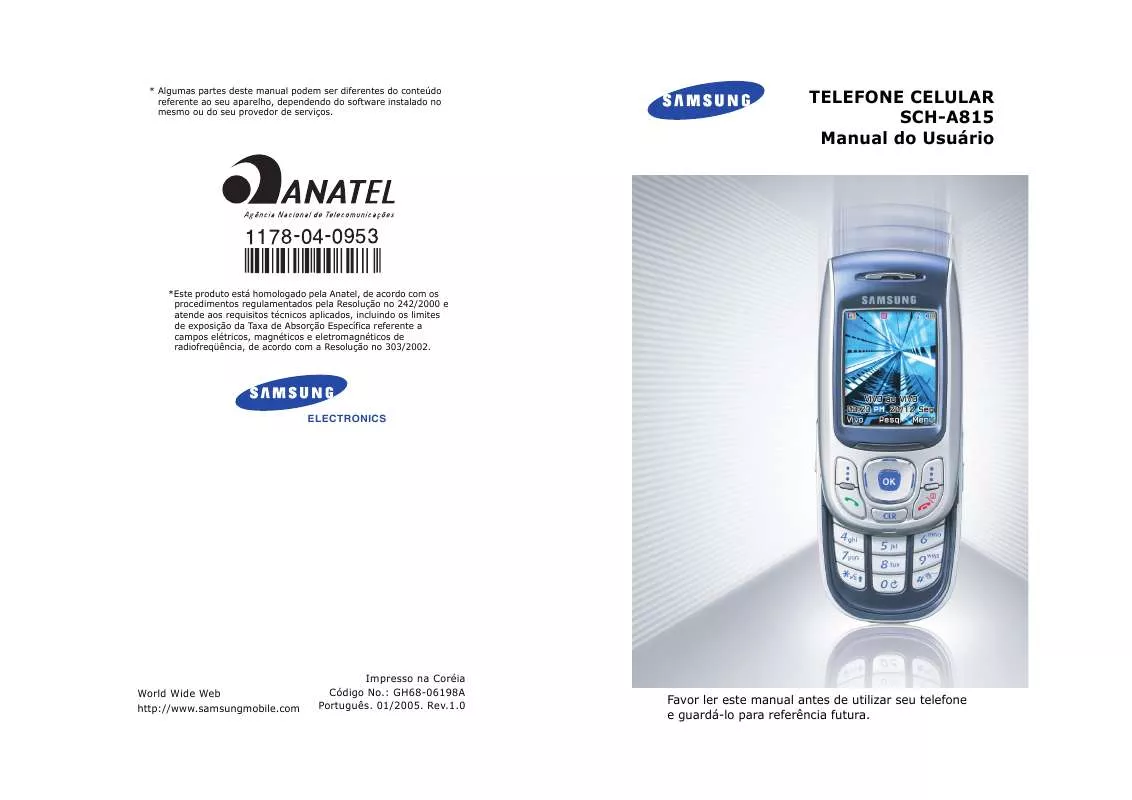 Mode d'emploi SAMSUNG SCH-A815