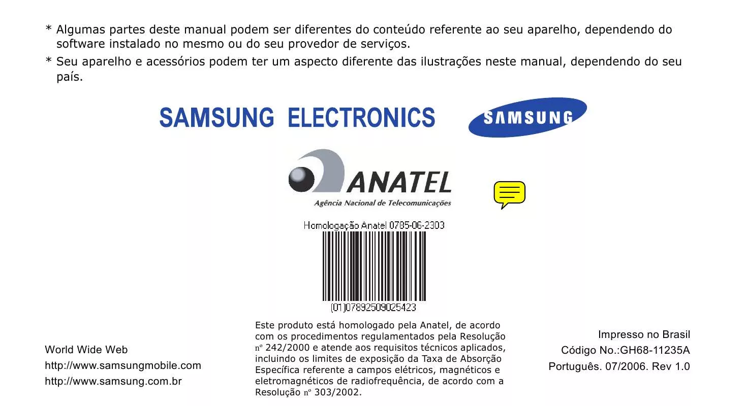 Mode d'emploi SAMSUNG SCH-L310