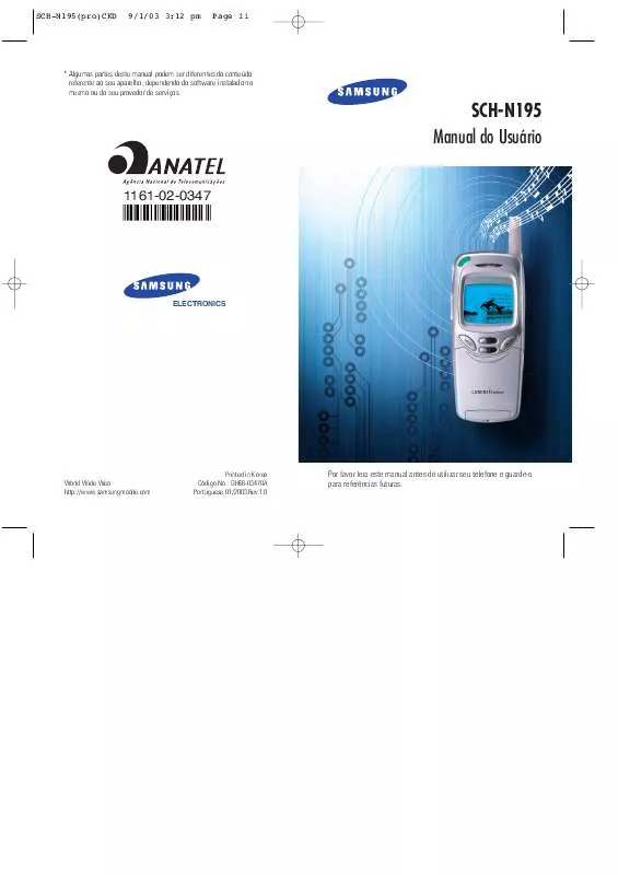 Mode d'emploi SAMSUNG SCH-N195S