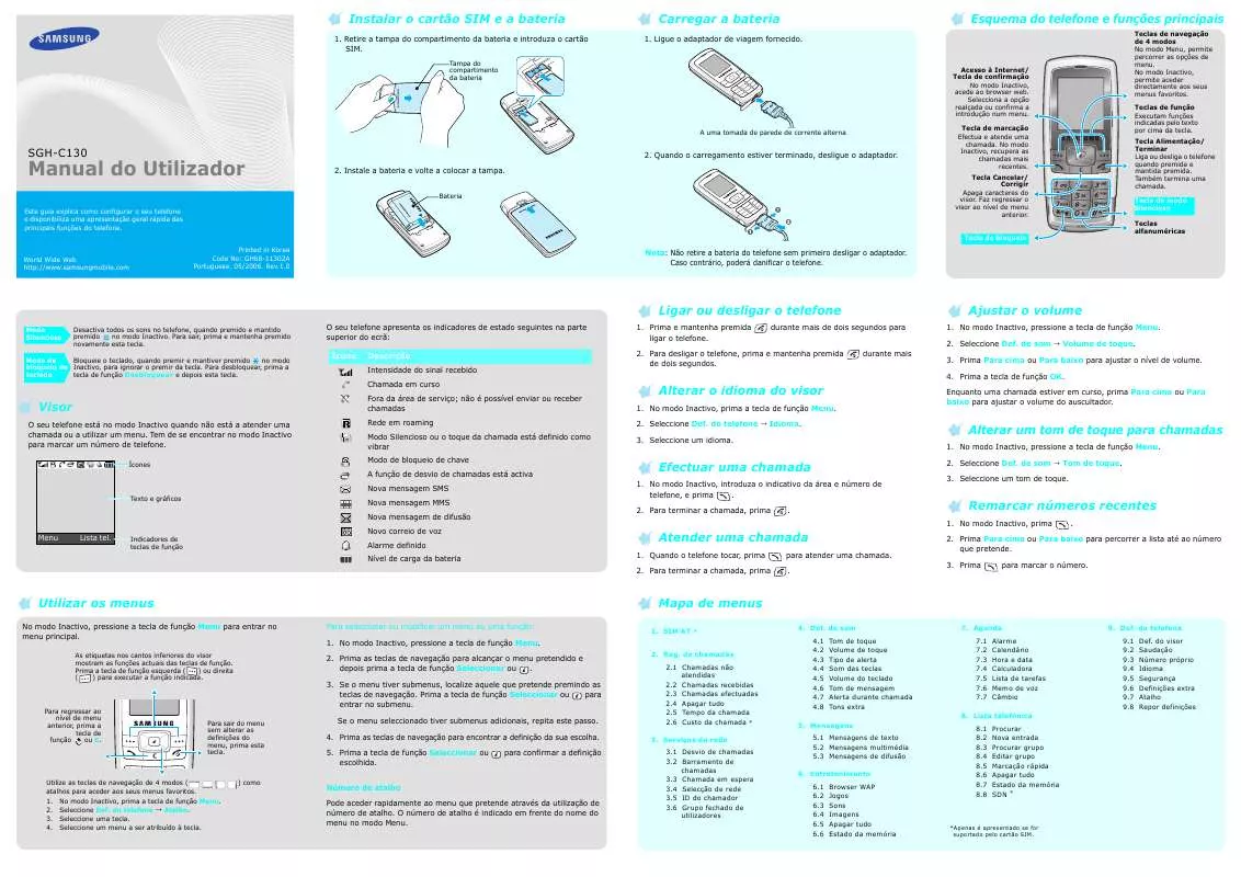 Mode d'emploi SAMSUNG SGH-C130