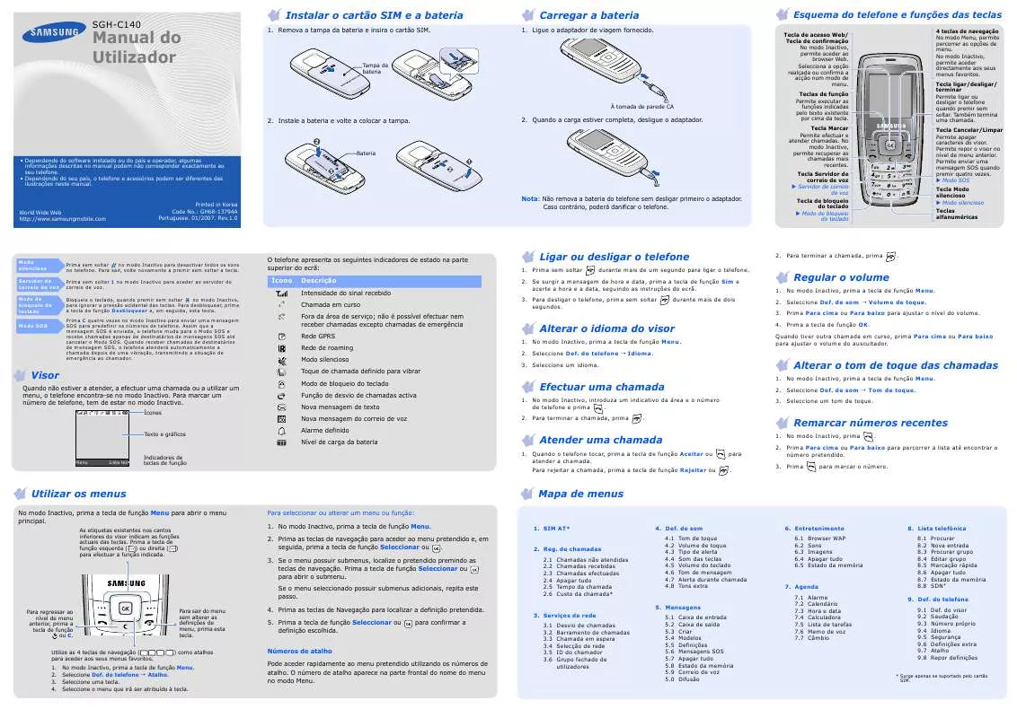 Mode d'emploi SAMSUNG SGH-C140