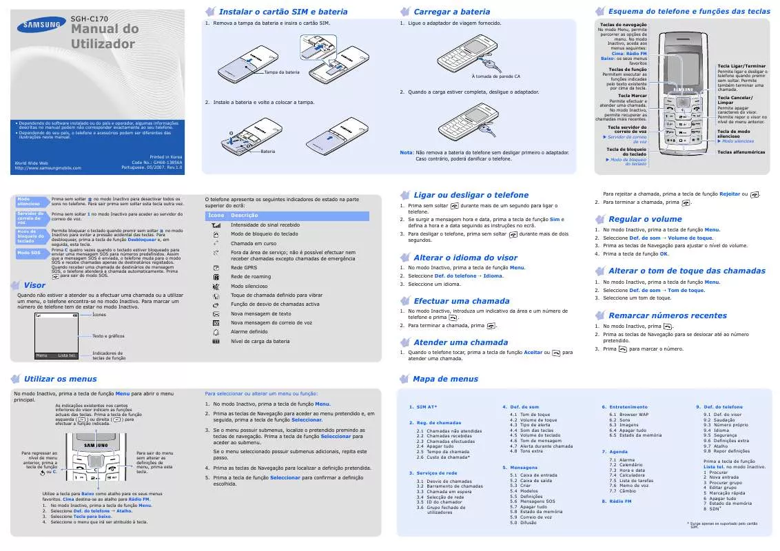 Mode d'emploi SAMSUNG SGH-C170