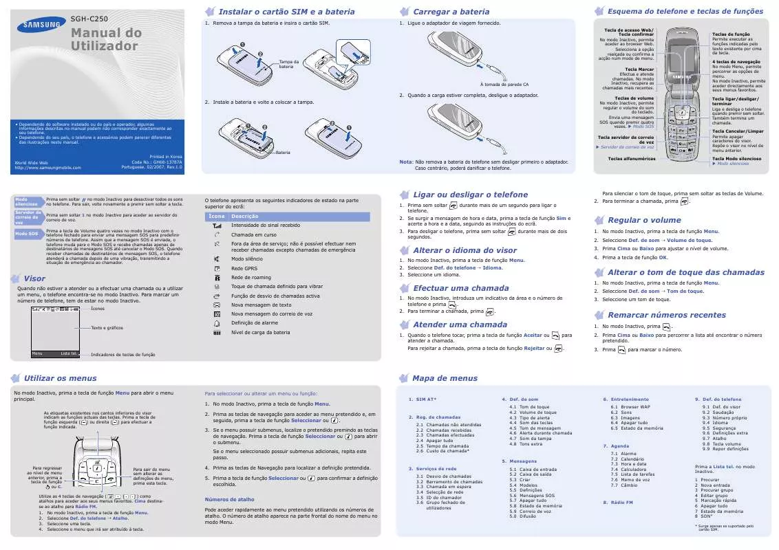 Mode d'emploi SAMSUNG SGH-C250