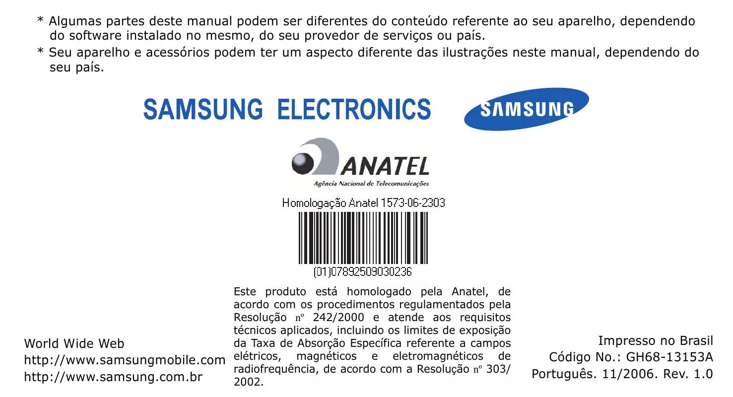 Mode d'emploi SAMSUNG SGH-C406