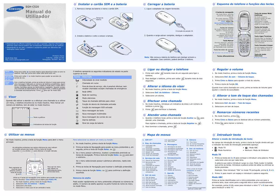 Mode d'emploi SAMSUNG SGH-C520