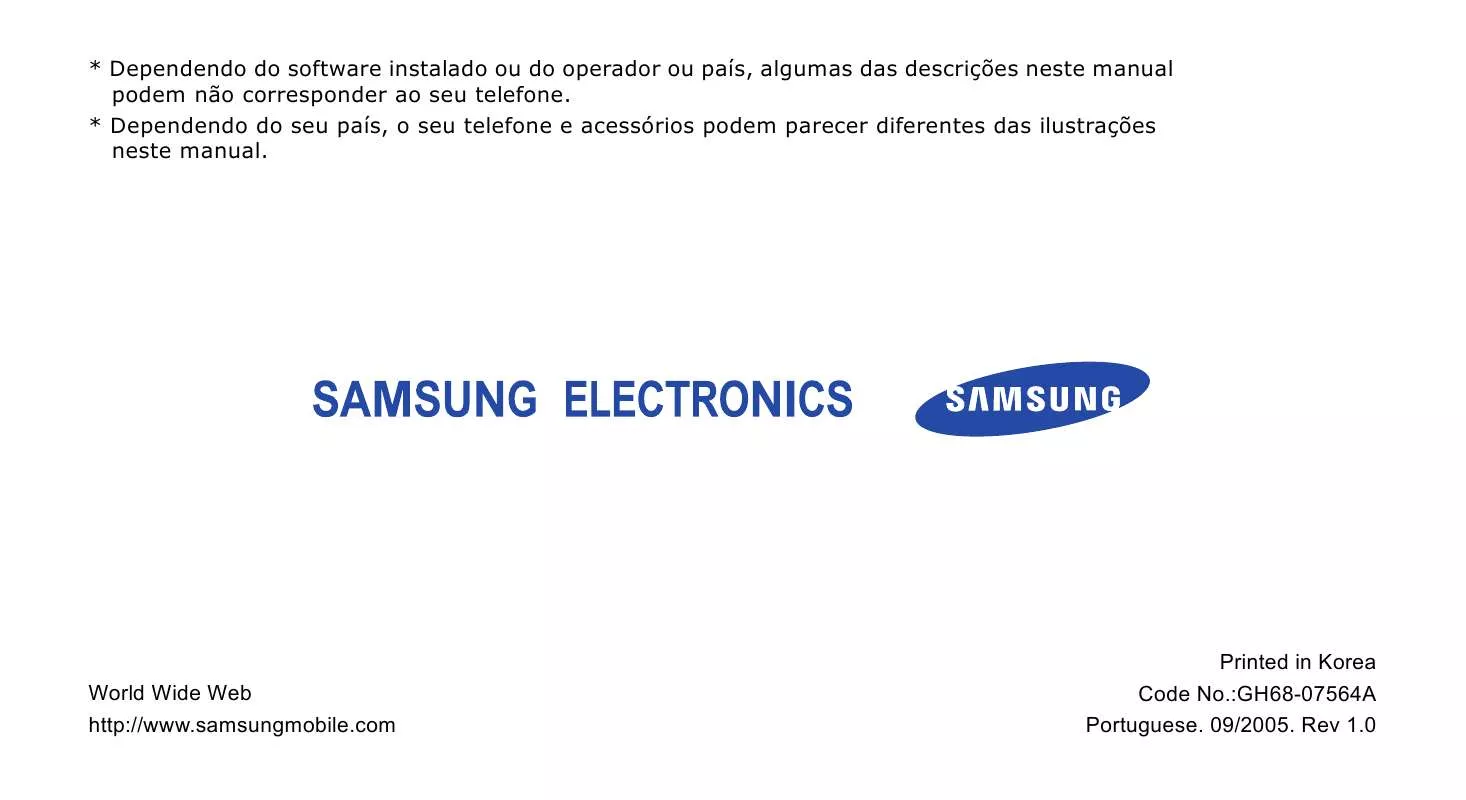 Mode d'emploi SAMSUNG SGH-D600